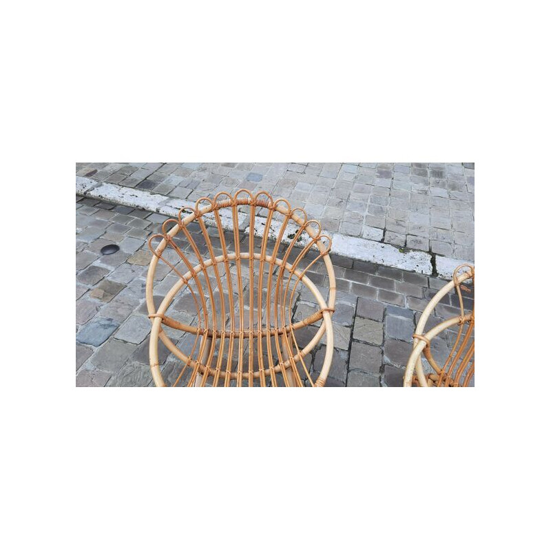 Poltrone in rattan vintage 1950
