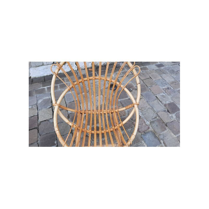 Vintage rattan armchairs 1950s