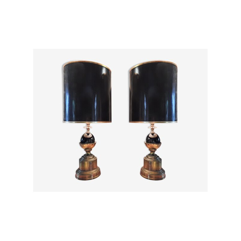 Pair of vintage lamp Maison Charles 1950s