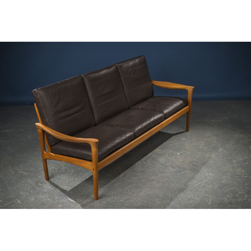 Vintage 3-Sitzer Teakholzsofa von Illum Wikkelso für Glostrup, Dänemark 1960