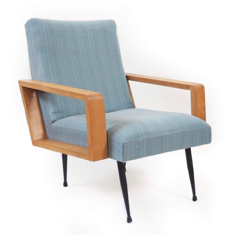 Vintage armchair with iron legs from 1950s