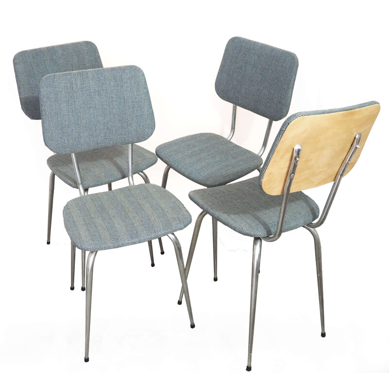 Satz von 4 neu gepolsterten Vintage-Stühlen