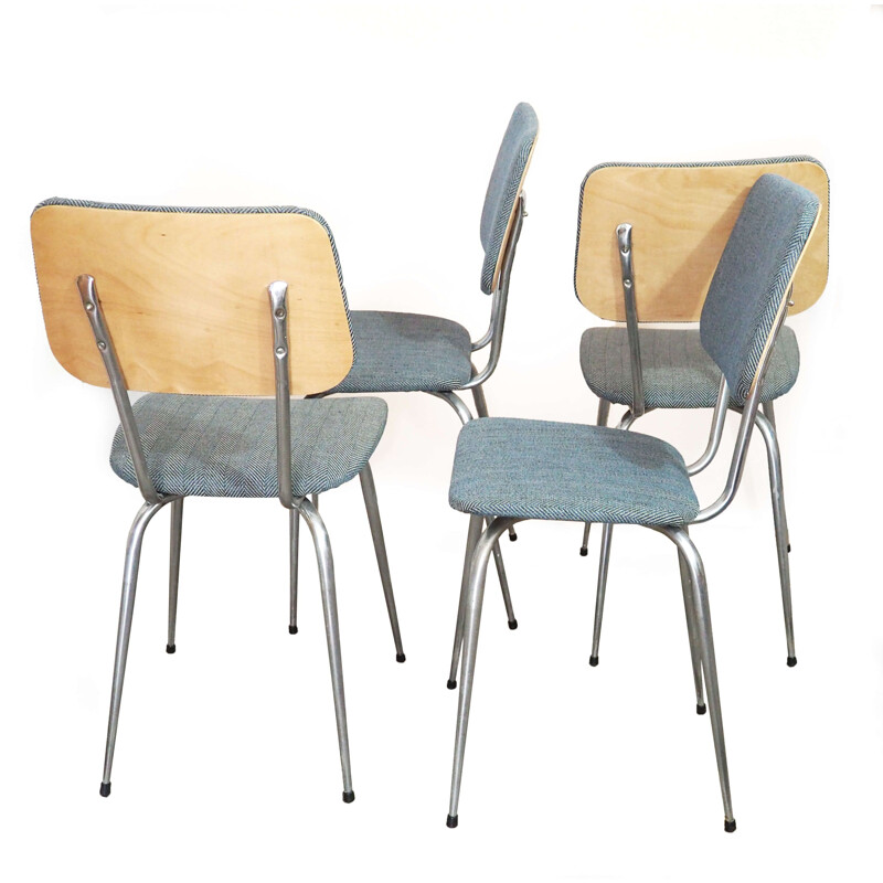 Lot de 4 chaises vintage retapissées