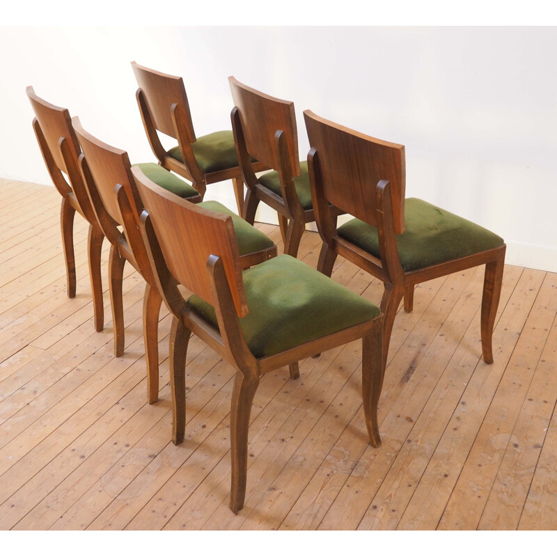 Set of 6 vintage chairs 1940s
