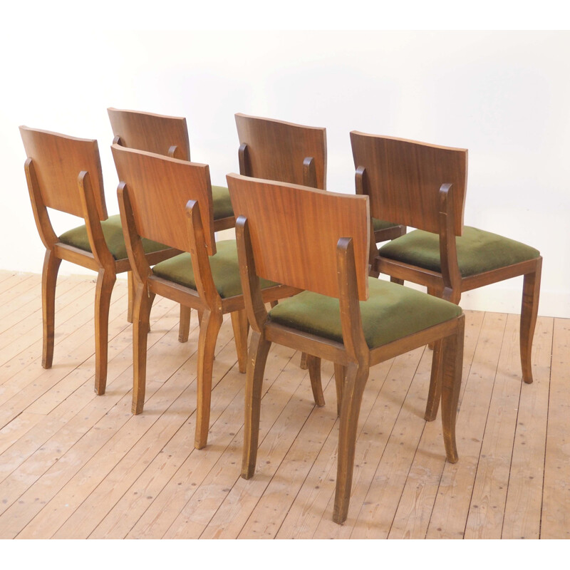 Set of 6 vintage chairs 1940s