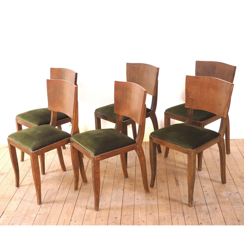 Lot de 6 chaises vintage 1940