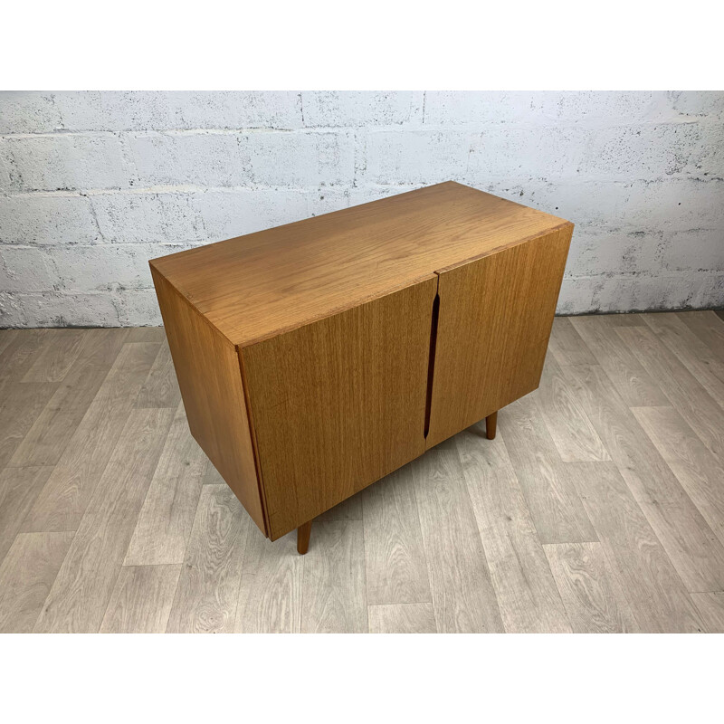 Vintage teak sideboard with solid doors, Scandinavian 1960s