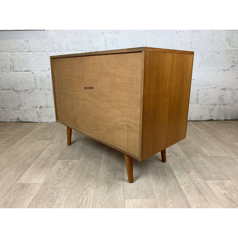 Vintage teak sideboard with solid doors, Scandinavian 1960s