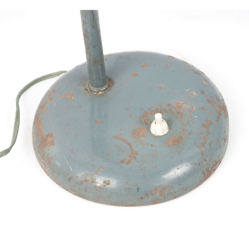 Vintage geëmailleerde plaatstalen en aluminium werkplaatslamp Jumo GS1, 1920
