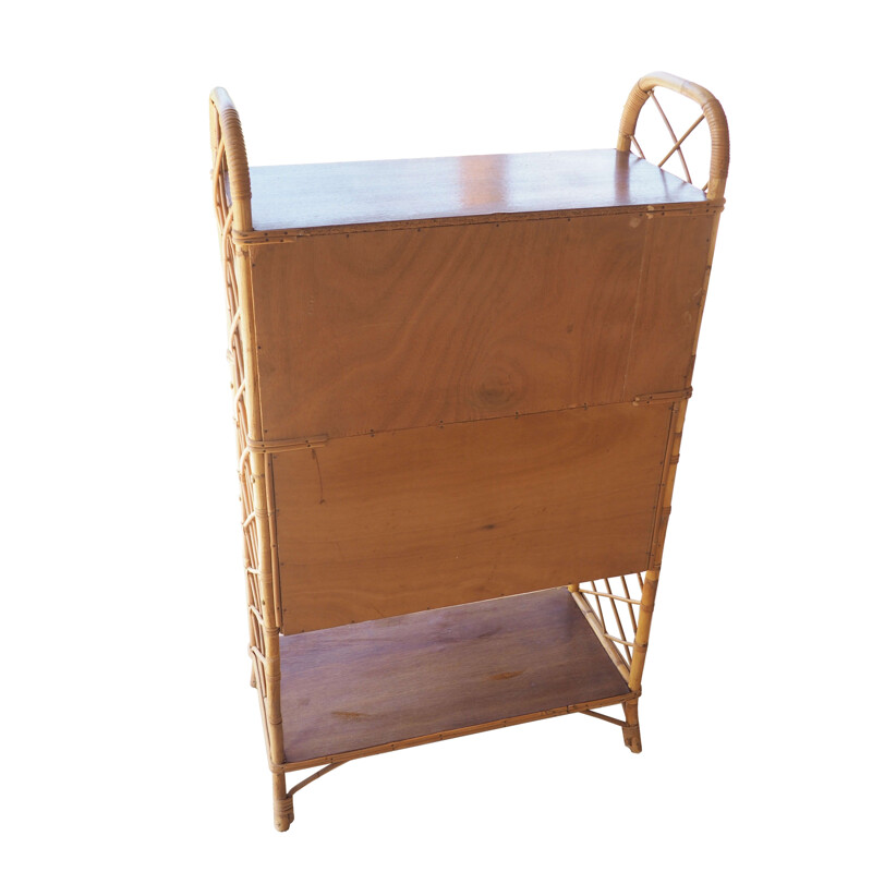 Vintage Rattan bar and display cabinet 1960s