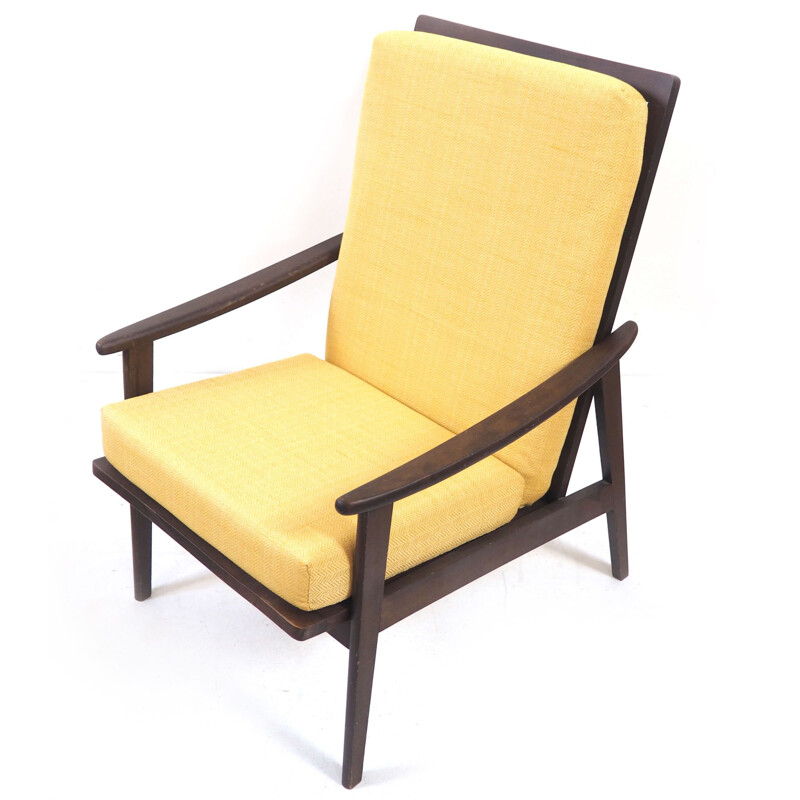 Vintage-Sessel aus dunklem Holz, Skandinavisch