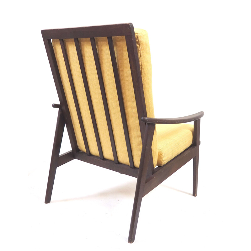 Vintage dark wood armchair, Scandinavian