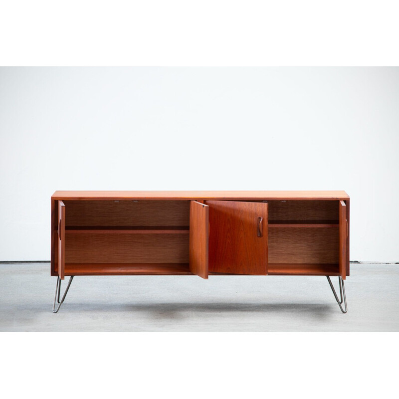 Vintage teak and steel sideboard, Scandinavian 1960s