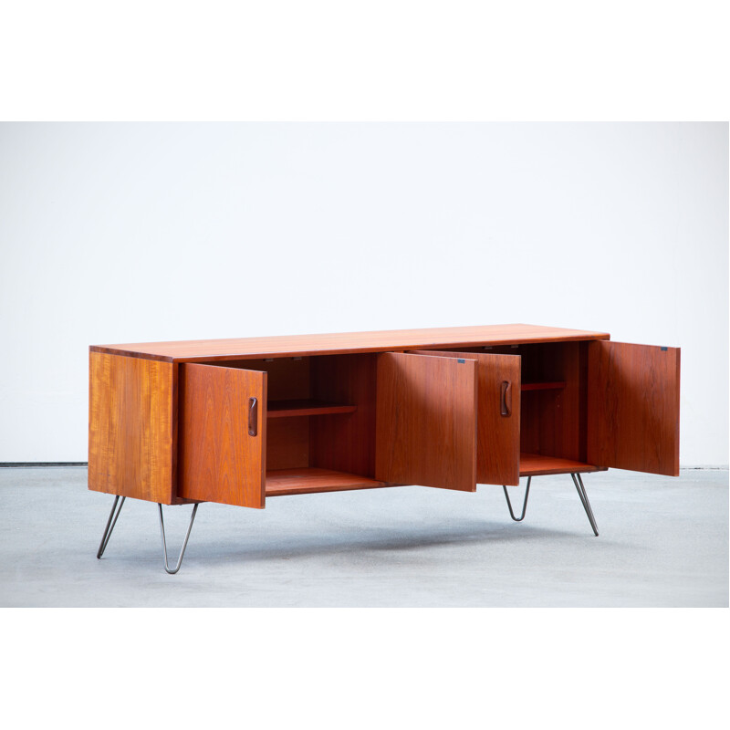 Vintage teak and steel sideboard, Scandinavian 1960s