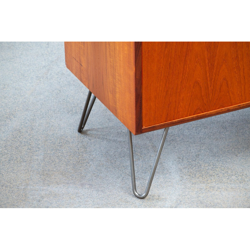 Vintage teak and steel sideboard, Scandinavian 1960s