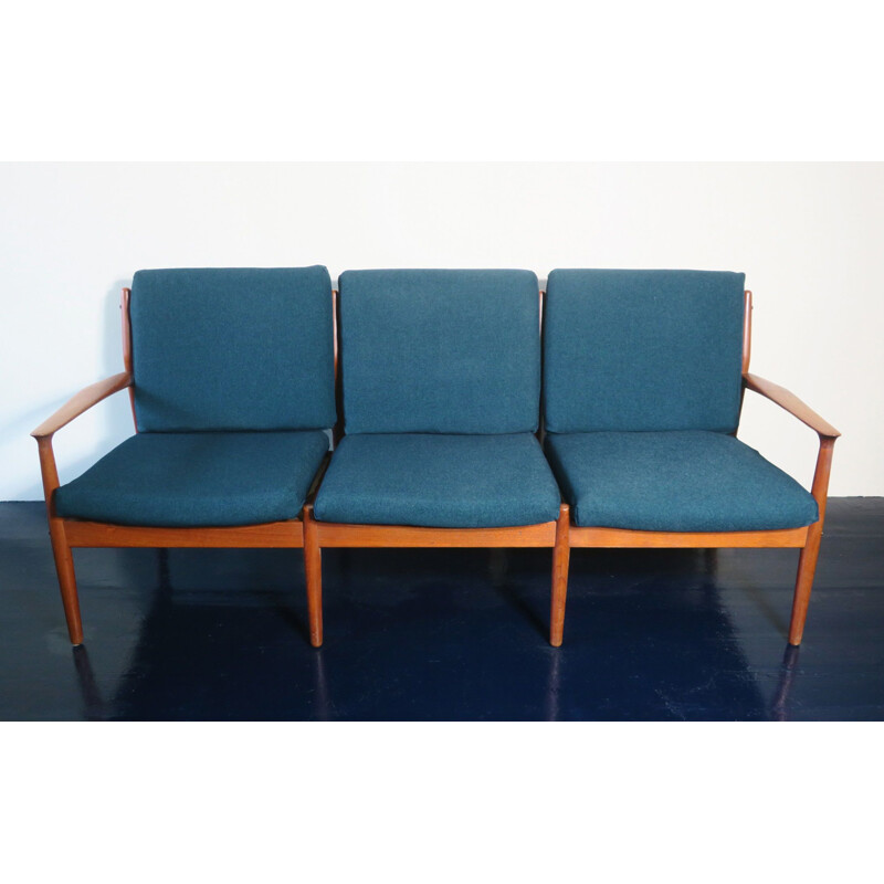 Vintage teak 3 seater sofa by Grete Jalk, Denmark 1960s