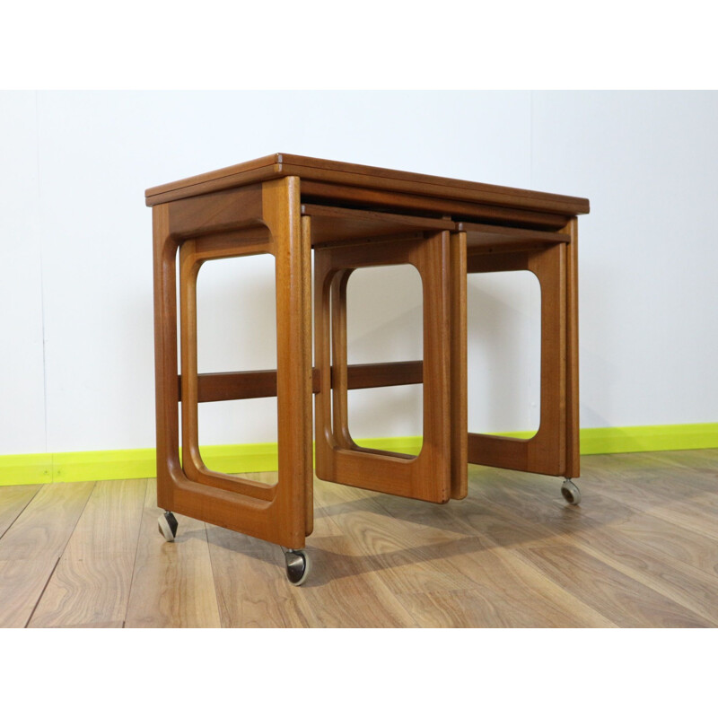 Vintage Tri Teak Nest of Tables by AH Mcintosh, Scottish 1960s