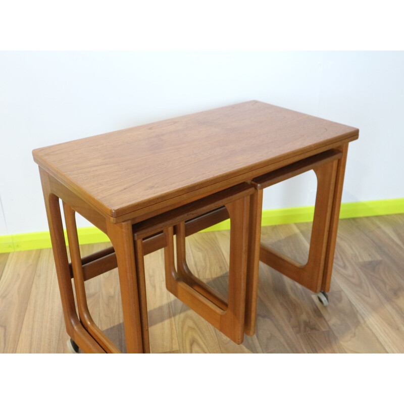 Vintage Tri Teak Nest of Tables by AH Mcintosh, Scottish 1960s