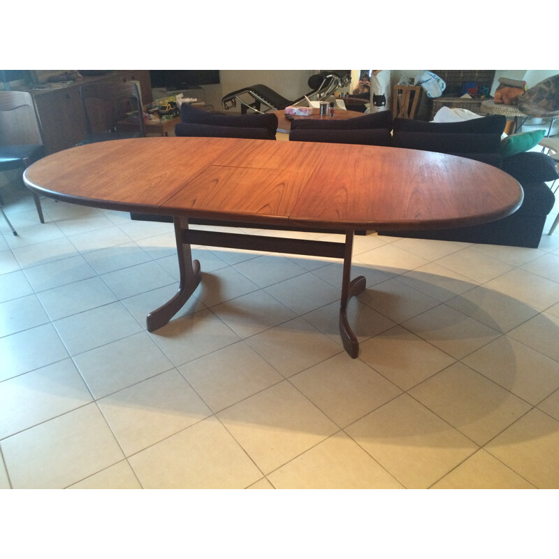 Scandinavian dining table with extensions, KOFOD LARSEN - 1960s