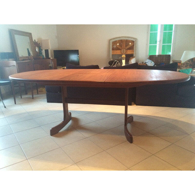 Scandinavian dining table with extensions, KOFOD LARSEN - 1960s