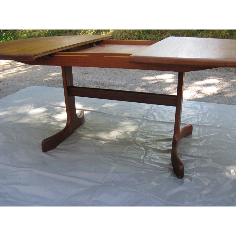 Scandinavian dining table with extensions, KOFOD LARSEN - 1960s