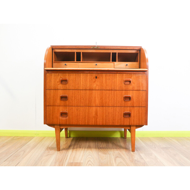 Vintage roll top writing bureau by Egon Ostergaard, Swedish