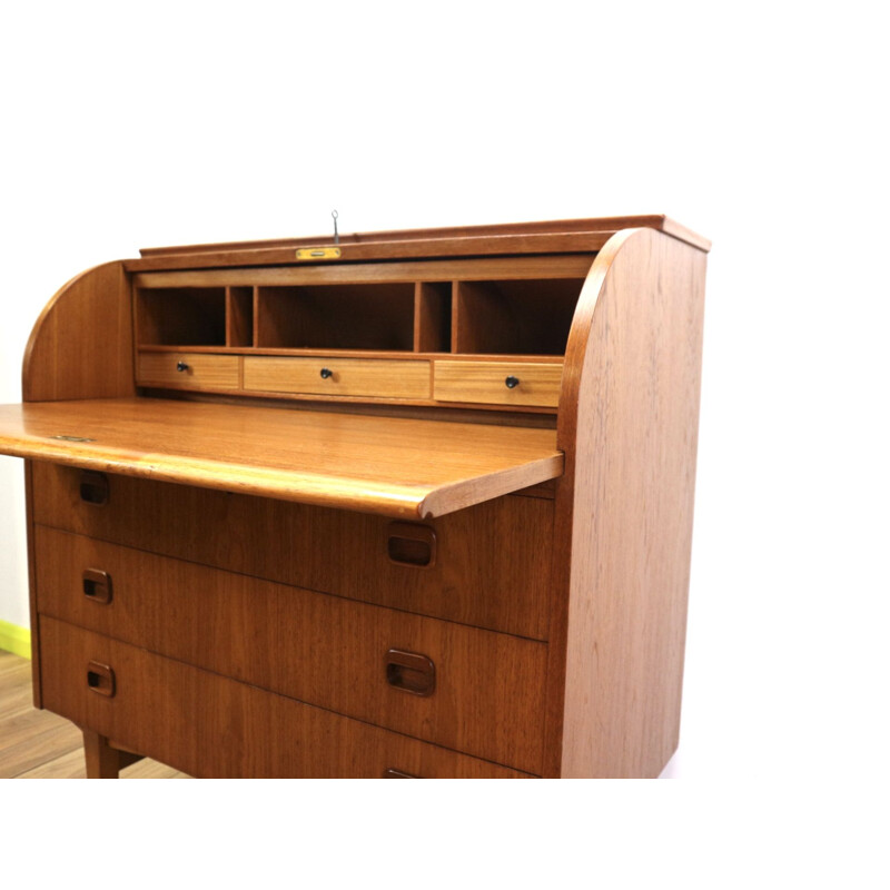 Vintage roll top writing bureau by Egon Ostergaard, Swedish