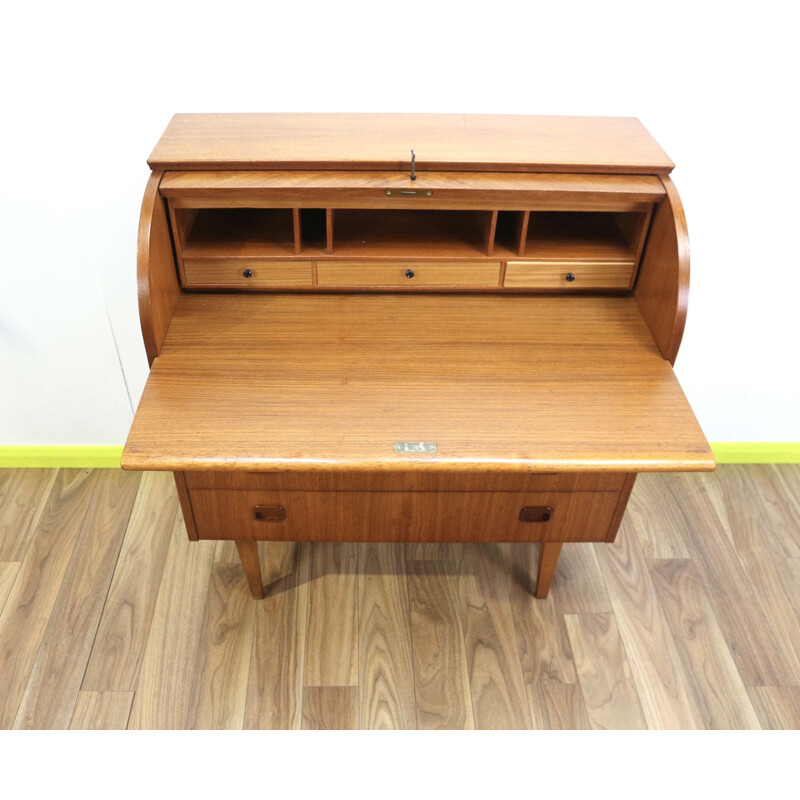 Vintage roll top writing bureau by Egon Ostergaard, Swedish