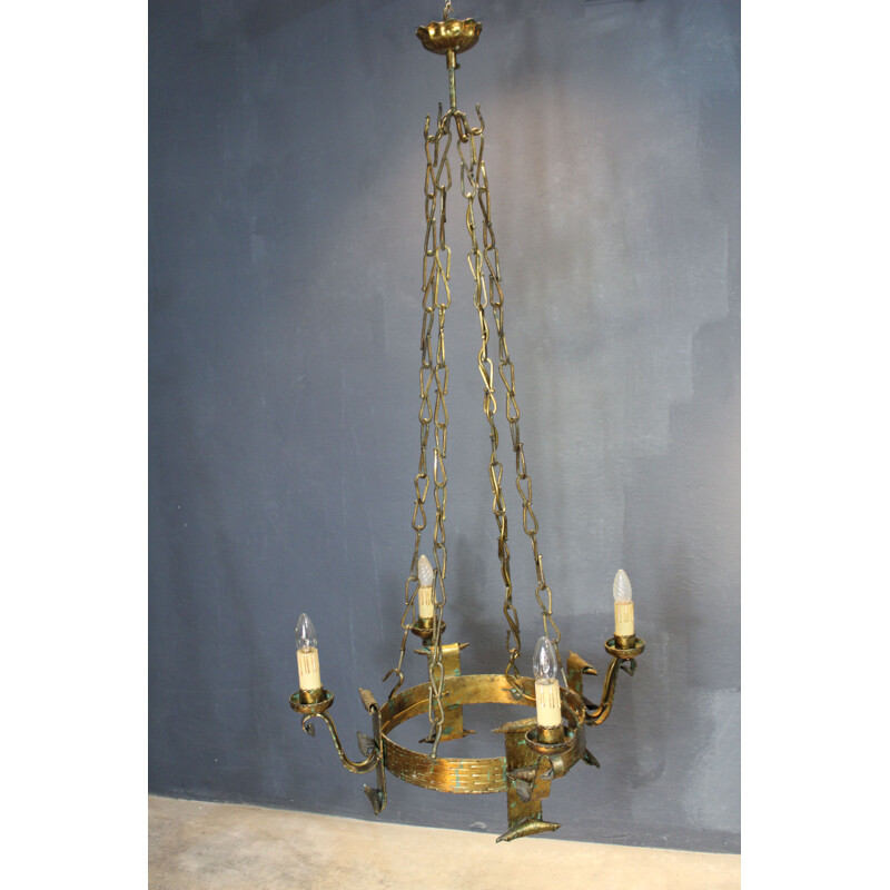 Vintage Renaissance chandelier round, Italy