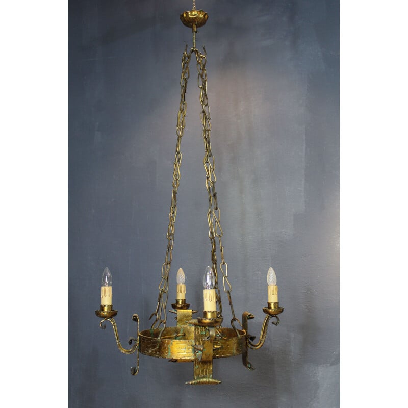 Vintage Renaissance chandelier round, Italy