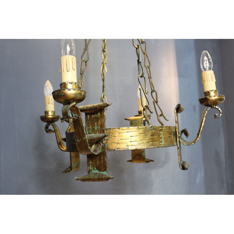 Vintage Renaissance chandelier round, Italy