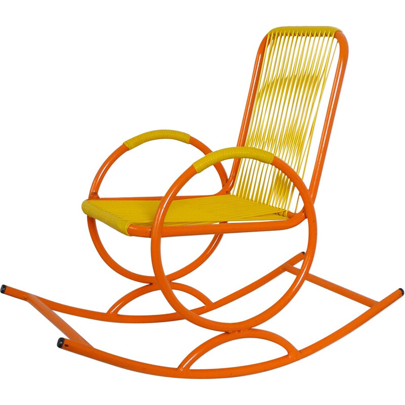 Children rocking chair in plastic and metal - 1950s