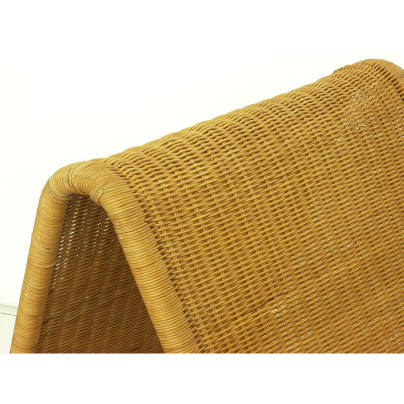 Cadeira Vintage rattan lounge por Ikea, Suécia 1970