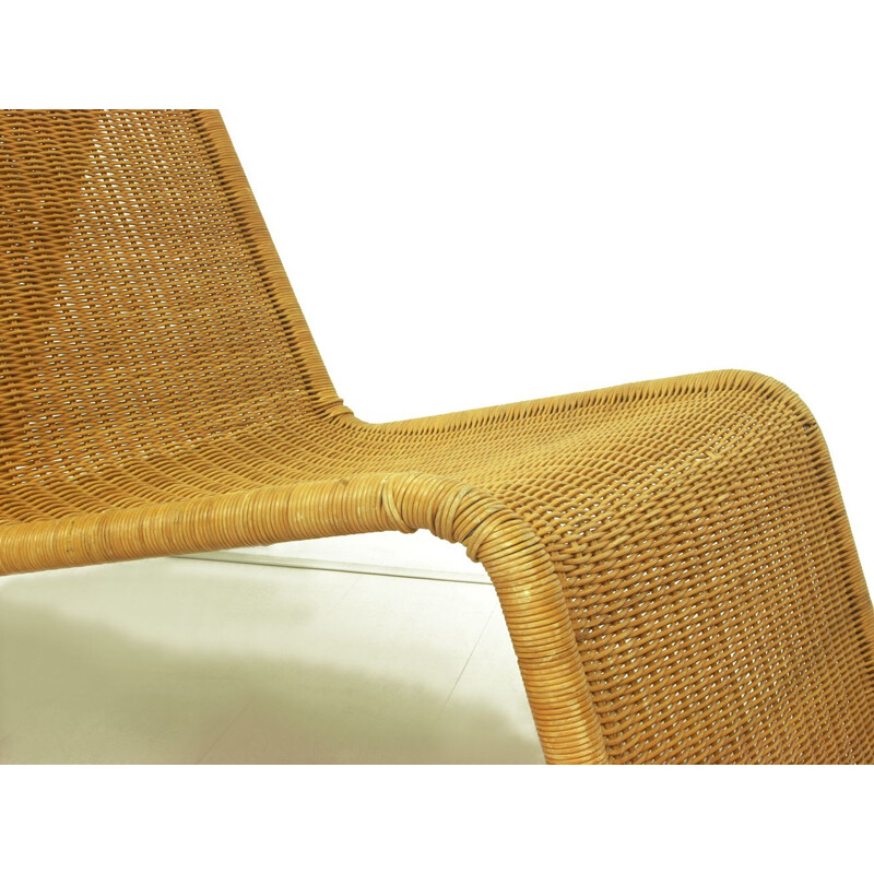 Vintage rotan lounge stoel van Ikea, Zweden 1970