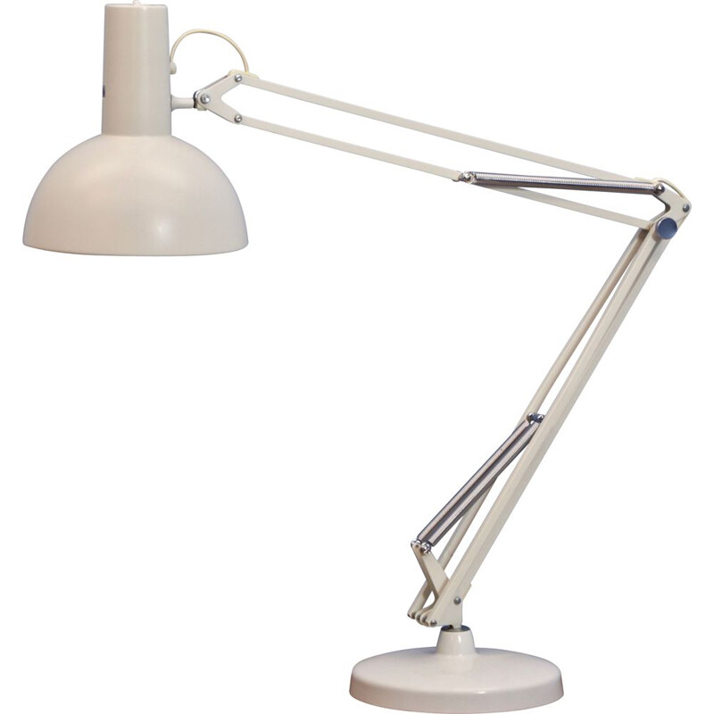 Vintage white aluminum desk lamp by Louis Poulsen, Denmark 1970