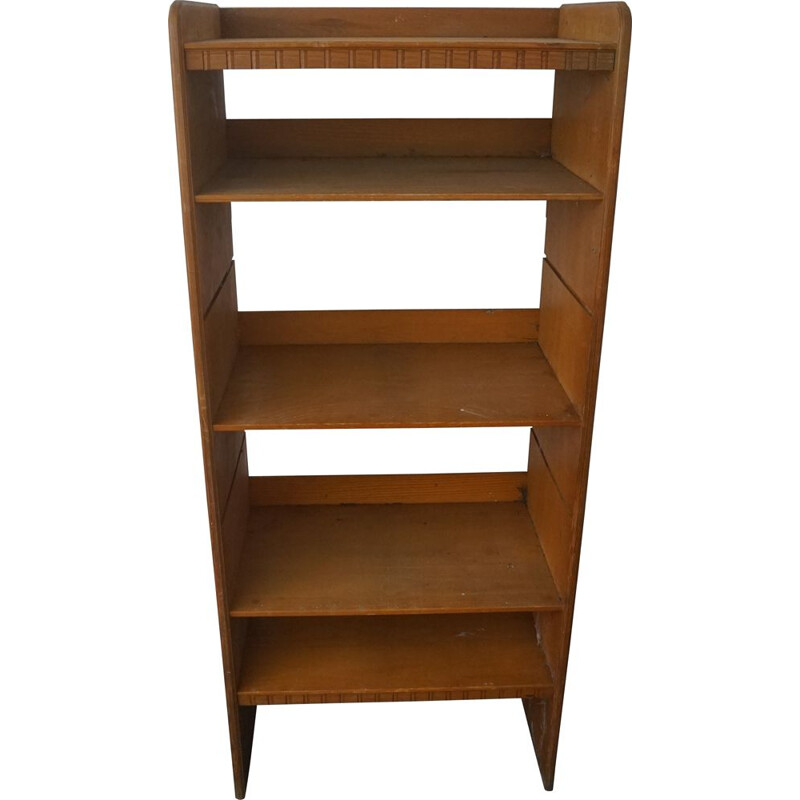 Vintage Patinated Pine Bookcase by Martin Nyrop for Rud Rasmussen, Danish 1900s