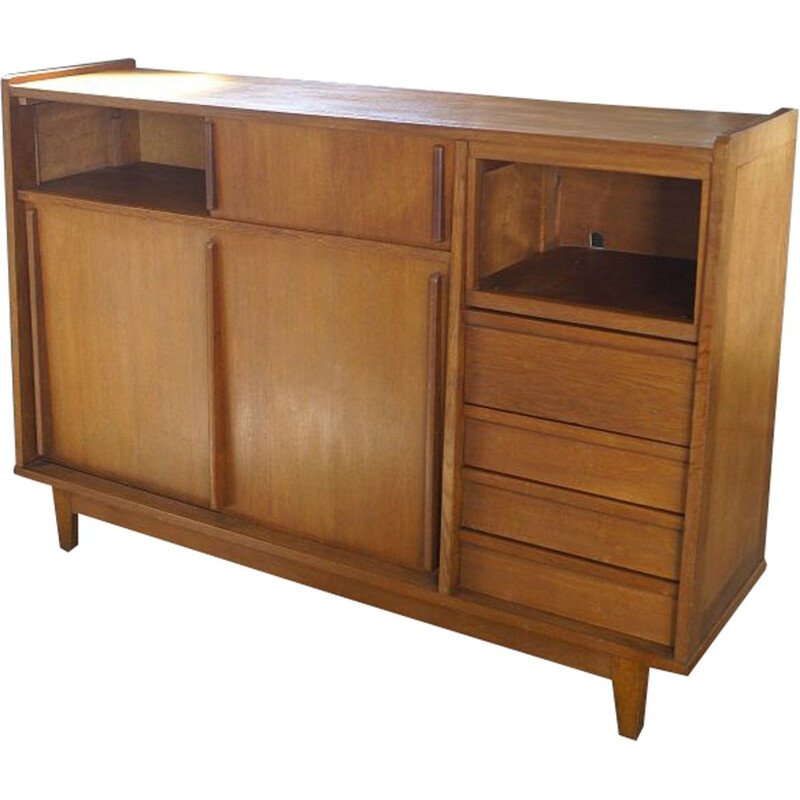 Vintage oak sideboard, French 1950s