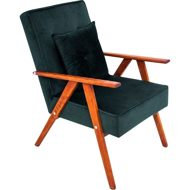 Fauteuil vintage en hêtre, Pologne 1960