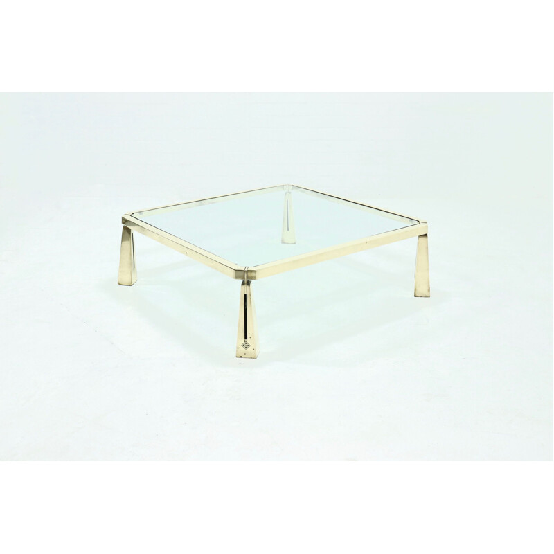 Sculptural vintage coffee table in solid brass by Peter Ghyczy, 1980