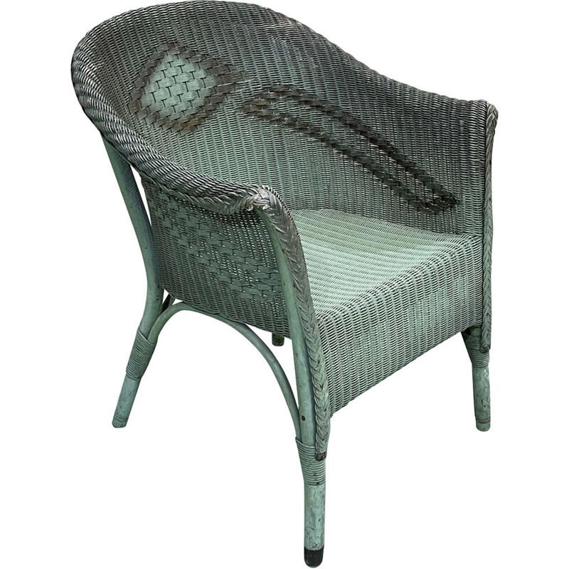 Vintage Lloyd Loom armchair 1930s