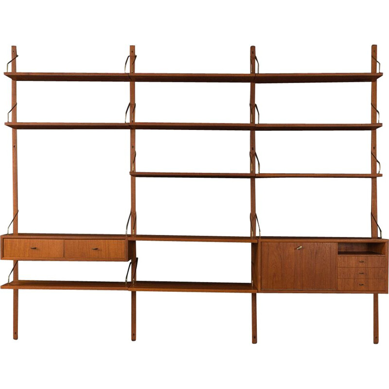 Vintage teak Wall Unit by Poul Cadovius, Denmark 1960s