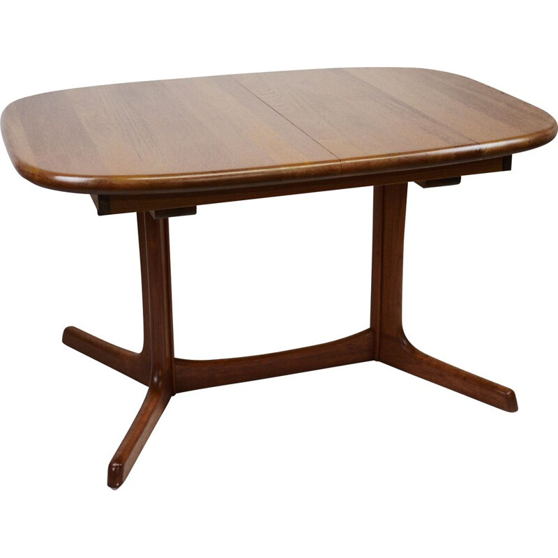 Vintage Extendable Teak Oval Dining Table from Dyrlund, Denmark 1960s