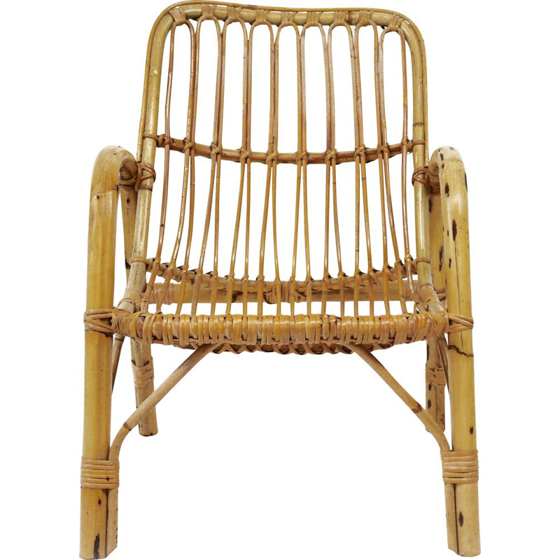 Vintage Bamboo Armchair 1960s