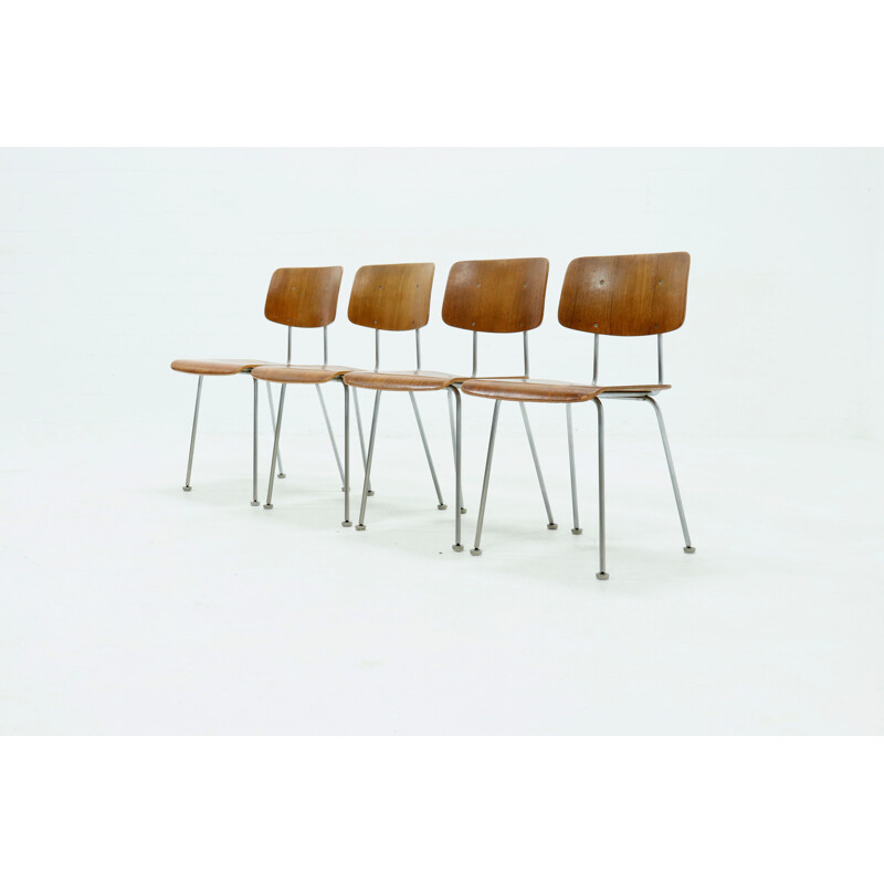 Set of 4 vintage Gispen 1263 Teak Dining Chairs by A.R. Cordemeijer 1960s