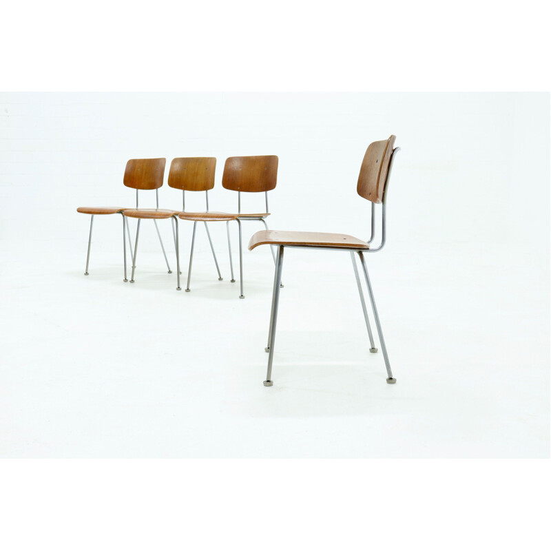 Set of 4 vintage Gispen 1263 Teak Dining Chairs by A.R. Cordemeijer 1960s