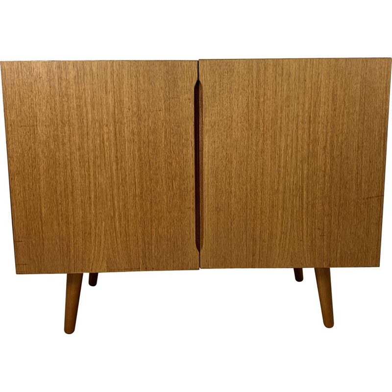 Vintage teak sideboard with solid doors, Scandinavian 1960s