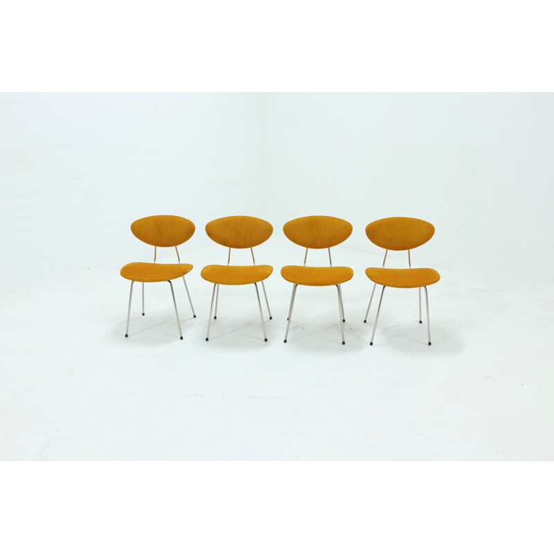 Set of 4 vintage Dining Chairs by Rudolf Wolf for Elsrijk 1950s
