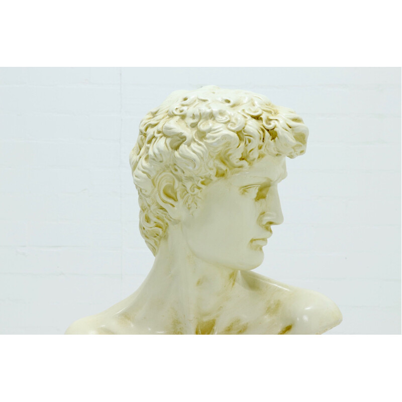 Large vintage Decorative Plaster Bust from Michelangelo's David 1980s