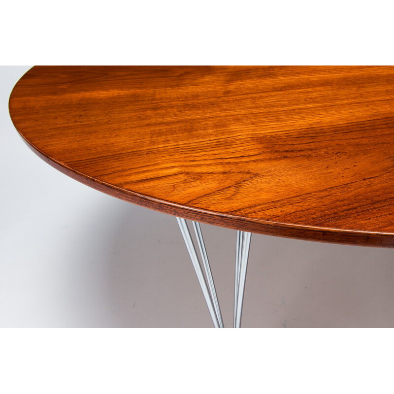 Vintage Super Elliptical Table in Teak Bruno Mathsson & Piet Hein for Fritz Hansenk, Danish 1960