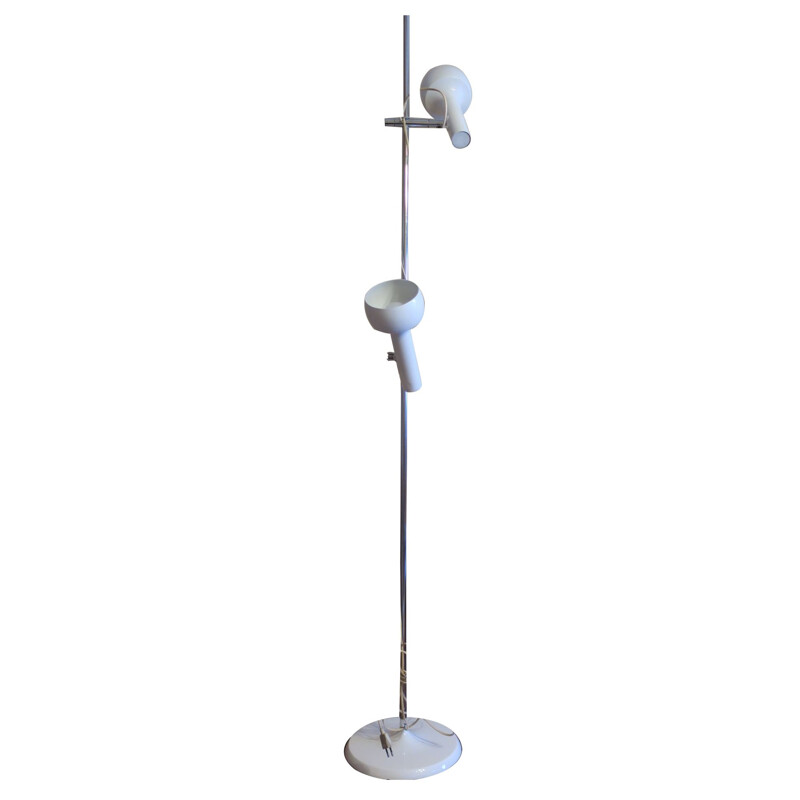 Multi-adjustable vintage floor lamp with two spots, Italy 1970